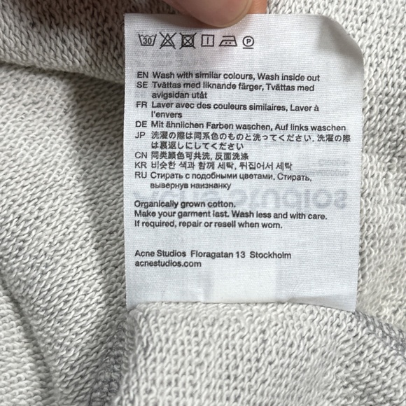 Acne Studios Oversized Ferris Face Terry Fleece Sweatshirt Hoodie Mens Medium - Picture 10 of 10